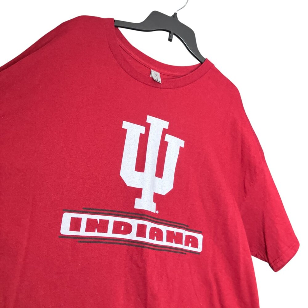 Vintage 00s Y2K Indiana University Hoosiers Men's Big 3XL Red Logo IU Cotton Tee